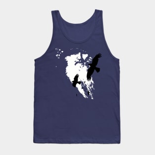 Scandinavian Ancient God Odin With Ravens Tank Top